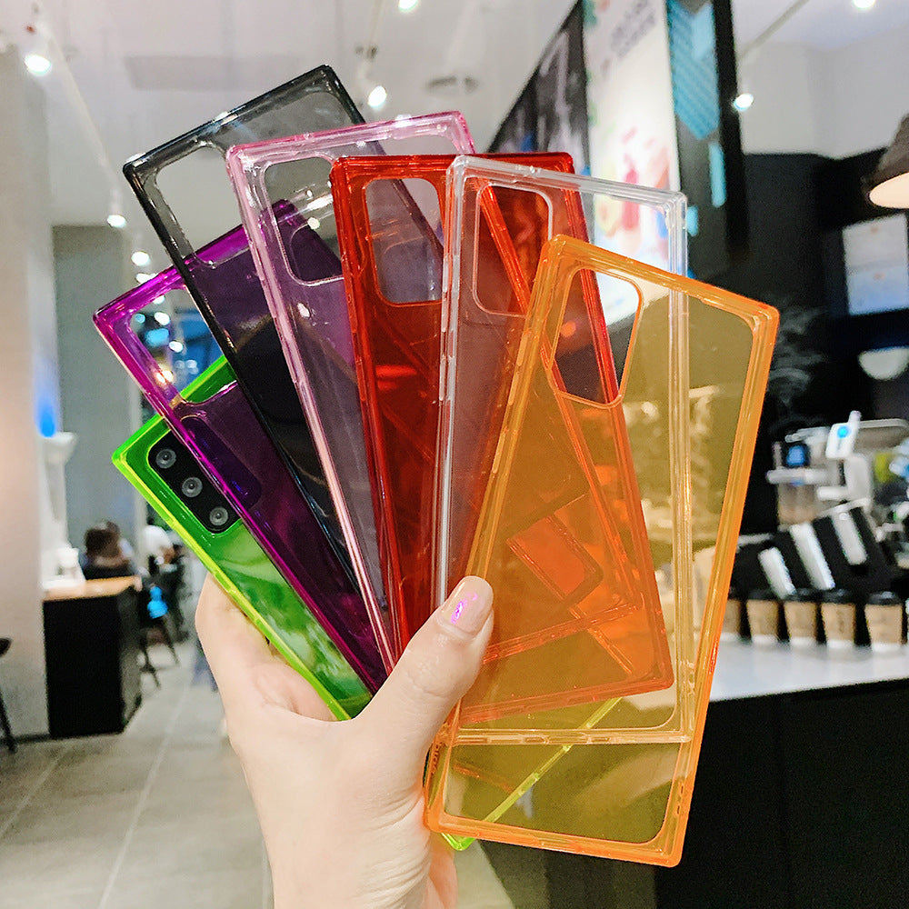 Variety of solid colors for the Square transparent TPU phone case designed for fashion-forward users.