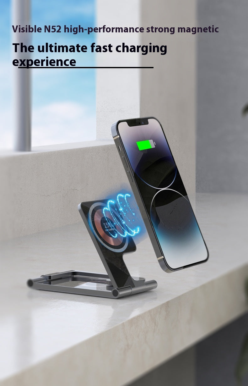 New Magnetic 4-in-1 Wireless Charger station fast-charging an iPhone, Apple Watch, and AirPods simultaneously.